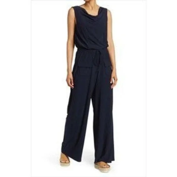 Vince‎ Camuto Black Sleeveless Wide Leg Jumpsuit Pantsuit - Picture 2 of 16